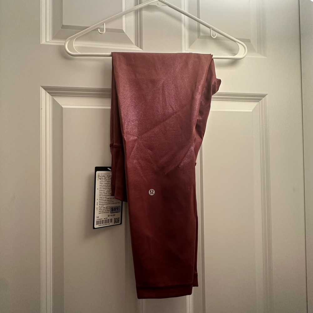 Brand New Lulu Lemon Red Pleather Leggings